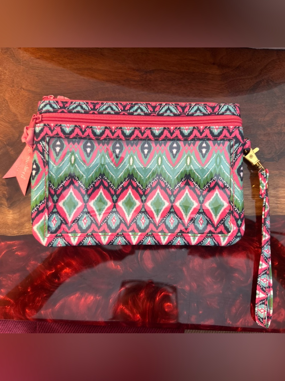Simply Southern Wristlet
Pink & Green Patterned Wristlet Clutch